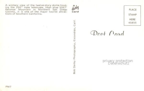 Observatorium Sternwarte Urania Palomar Observatory San Diego County – Bild 2