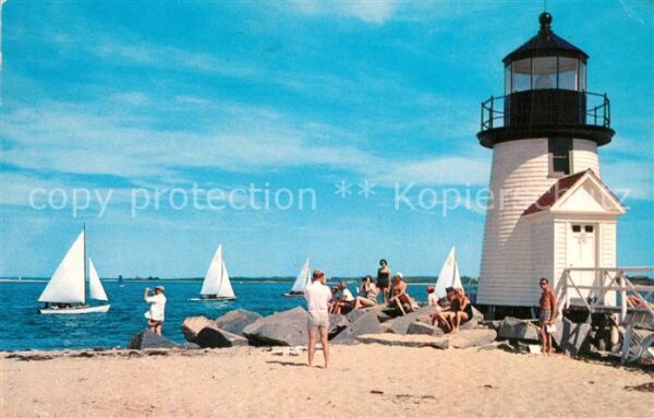 Leuchtturm Lighthouse Brant Point Light Sail Boat Racing Nant