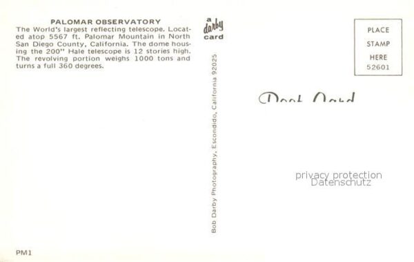 Observatorium Sternwarte Urania Palomar Observatory San Diego County – Bild 2