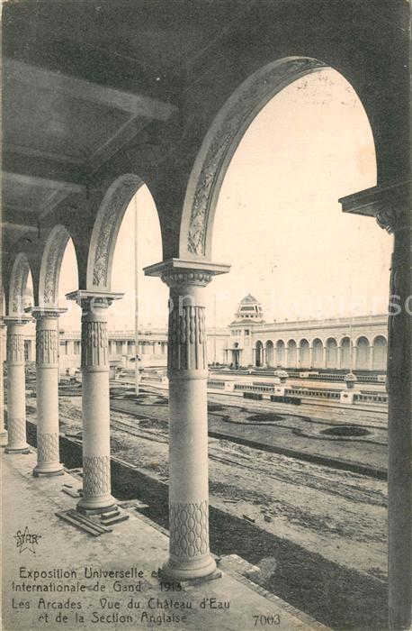 Exposition Universelle Gand 1913 Arcades Chateau d_Eau Section Anglaise