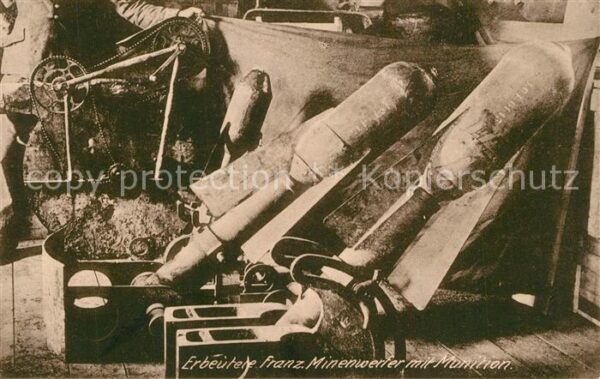 Militaria Gesch?tze Franz?sische Minenwerfer mit Munition