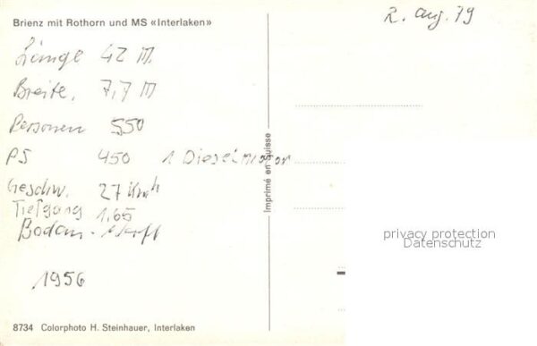 Motorschiffe MS Interlaken Brienz Rothorn – Bild 2