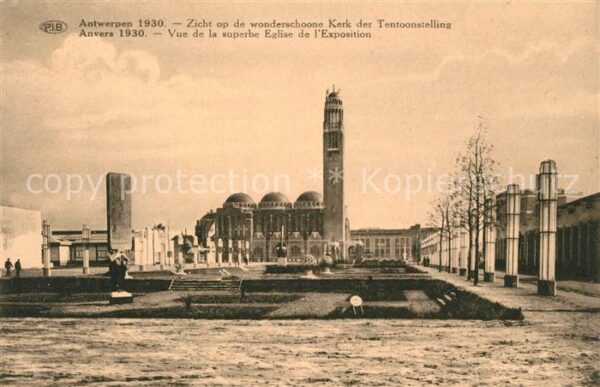 Exposition Internationale Anvers 1930 Vue de la Superbe Eglise