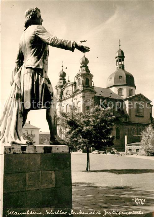 Foto Popp Nr. 424 Mannheim Schiller-Denkmal Jesuitenk