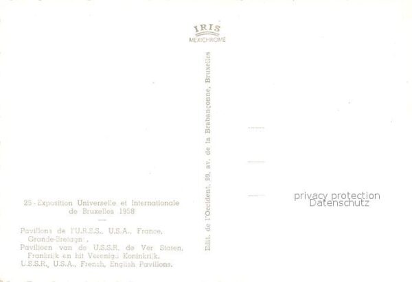 Exposition Universelle Bruxelles 1958 Pavillons URSS USA France Grande-Bretag – Bild 2