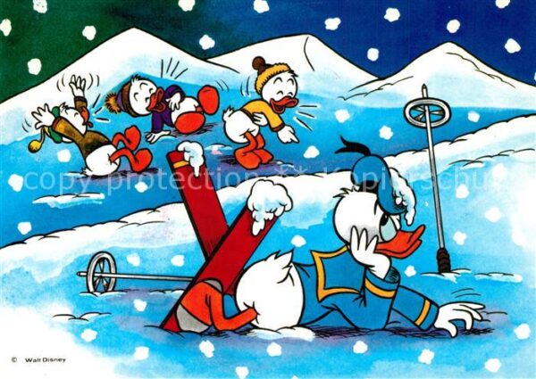 Disney Walt Donald Duck Tick Trick und Track Skifah
