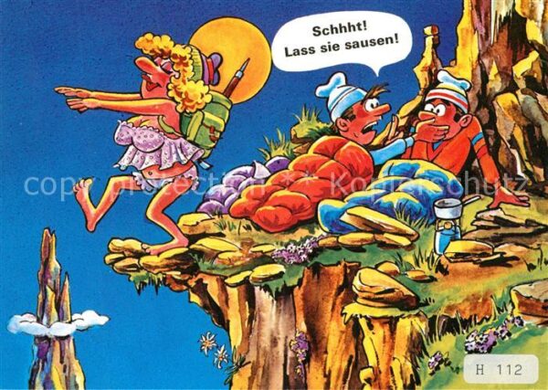 Bergsteigen Klettern Comic Humor Schlafwandlerin