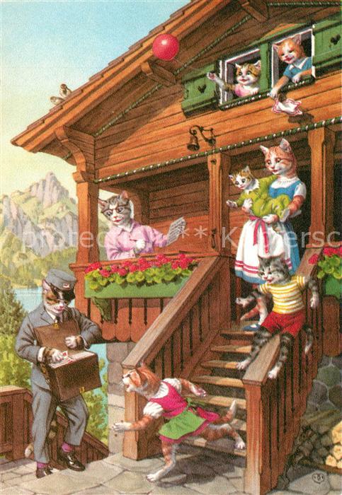 Vermenschlicht Katzen Postbote