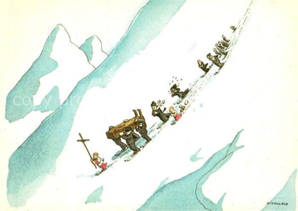 Skifahren Beerdigung Dessin de Nicolaud