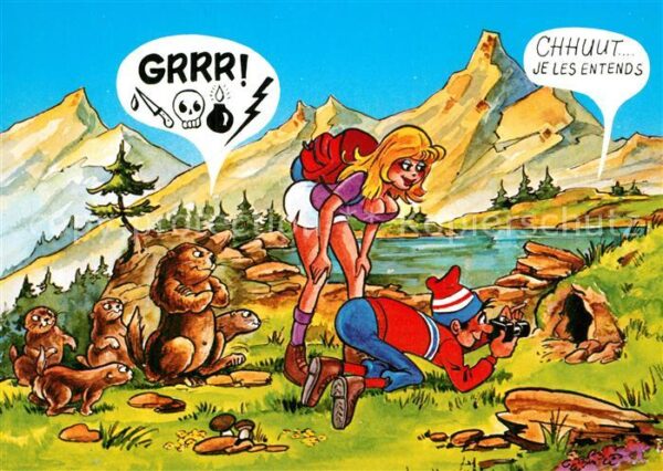 Wandern Humor Comic Murmeltiere