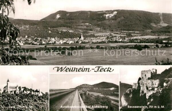 Weilheim Teck Panorama Burg Teck Reussenstein Autobah