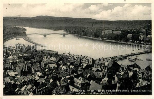 Koblenz Rhein Blick von der Festung Ehrenbreitstein d