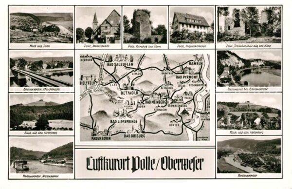 Polle Oberweser Panoramakarte Freilichtbühne