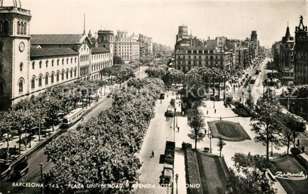 Barcelona Cataluna Plaza Universidad Avenida Jose Antonio
