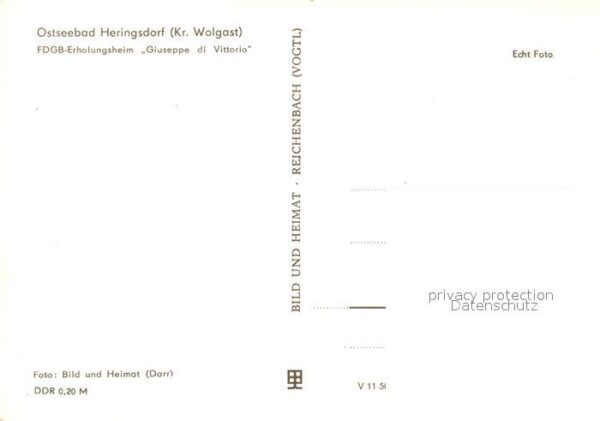 Heringsdorf Ostseebad Usedom FDGB Eoholungsheim Giuseppe di Vittorio – Bild 2