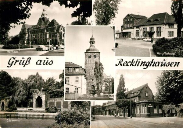 Recklinghausen Westfalen Ehrenmal Saalbau Rathaus Hauptbahnhof S