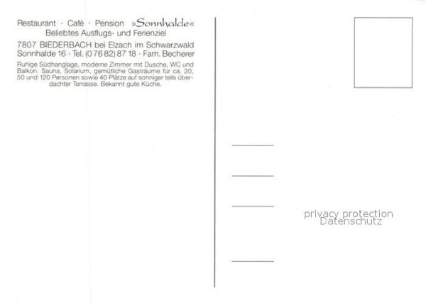 Biederbach Schwarzwald Restaurant Cafe Sonnhalde – Bild 2
