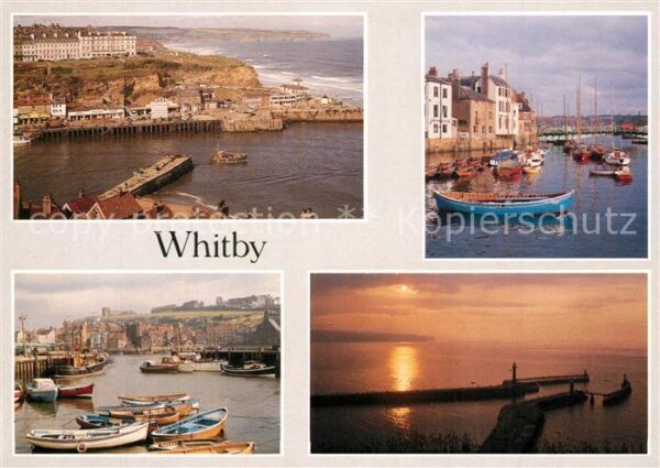 Whitby From East Cliff The Inner Harbour The H