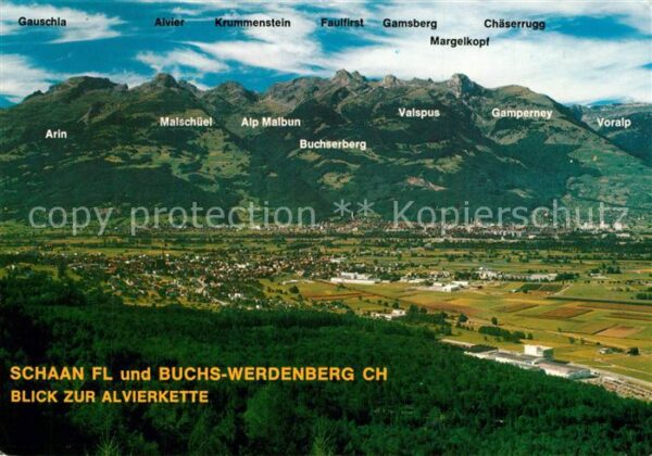 Schaan Liechtenstein und Buchs Werdenberg mit Alvierkette