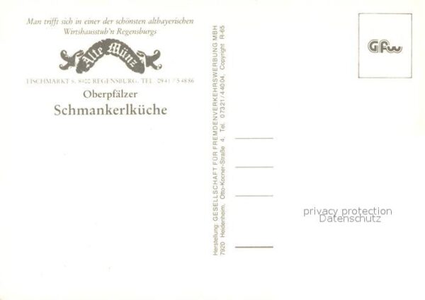 Regensburg Alte Münze Fischmarkt Oberpfälzer Schma – Bild 2