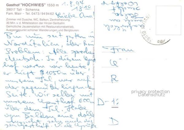 Tall Schenna Gasthaus Hochwies – Bild 2