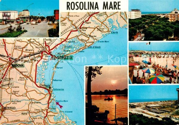 Rosolina Mare Strand Fliegeraufnahme Landkarte