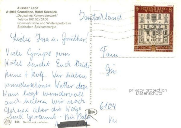 Grundlsee Steiermark Hotel Seeblick Deutsches Kameradenwerk – Bild 2