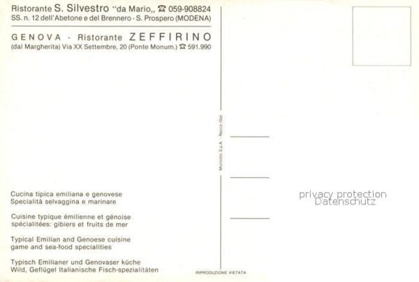 Genova Genua Liguria Ristorante S. Silvestro – Bild 2