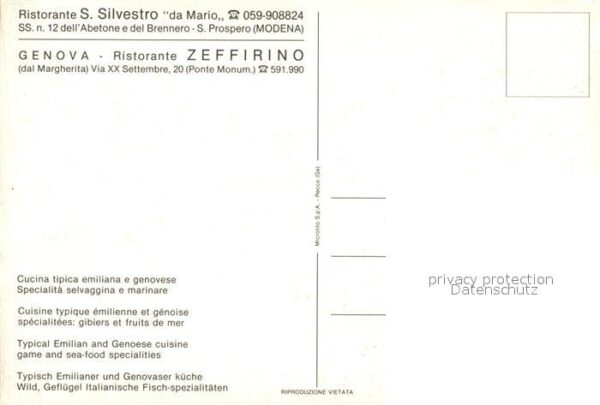 Genova Genua Liguria Ristorante S. Silvestro da Mario – Bild 2