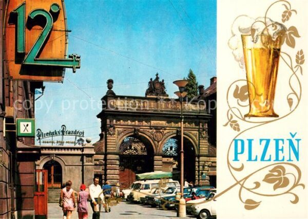 Plzen Pilsen Haupttor der Brauerei