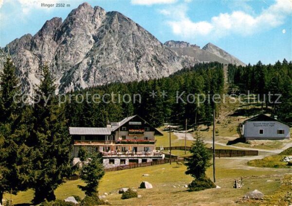 Hafling Falzeben Alpengasthof Alpenrose mit Ses