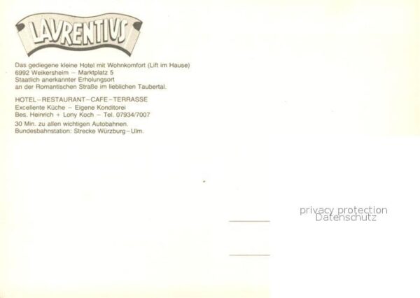 Weikersheim Hotel Restaurant Laurentius – Bild 2