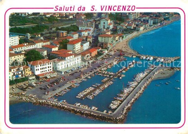 San Vincenzo Toscana Fliegeraufnahme mit Hafen