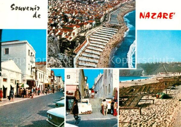 Nazare Italia Strassenmotive Fliegeraufnahme Strand
