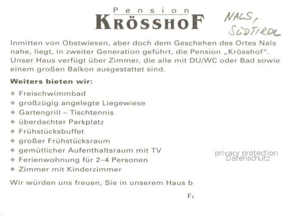 Nals Bozen Pension Krösshof – Bild 2
