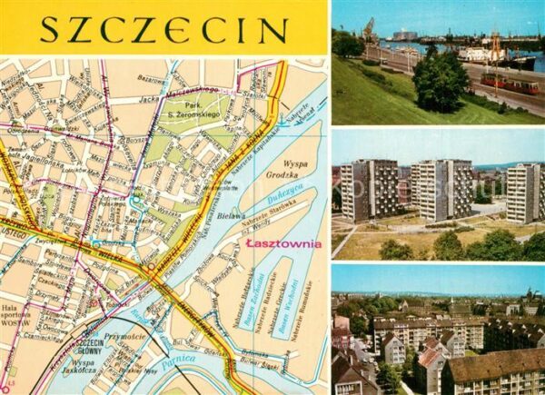 Szczecin Stettin Plan Port na Odrze Zabudowa rejonu alei