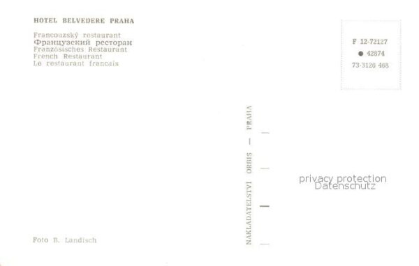 Praha Prahy Prague Hotel Belvedere Französisches Restauran – Bild 2