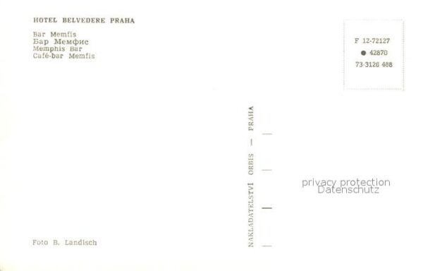 Praha Prahy Prague Hotel Belvedere MemphisBar – Bild 2