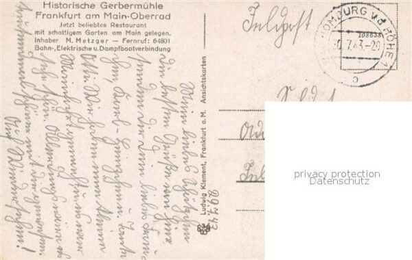 Oberrad Frankfurt Historische Gerbermühle Feldpost – Bild 2