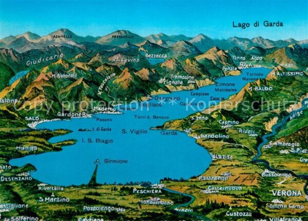 Gardasee Lago di Garda und Umgebung Alpenpanorama aus der Voge