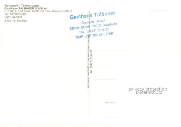Dorf Tirol Naturpark Texelgruppe Gasthaus Talbauer – Bild 2