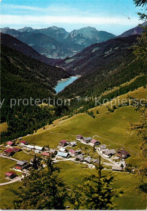 Rinnen Tirol Blick ins Tal Alpenpanorama