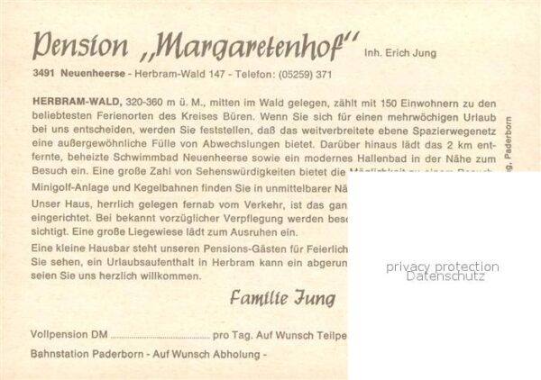 Neuenheerse Pension Margaretenhof Garten Aufenthalt – Bild 2