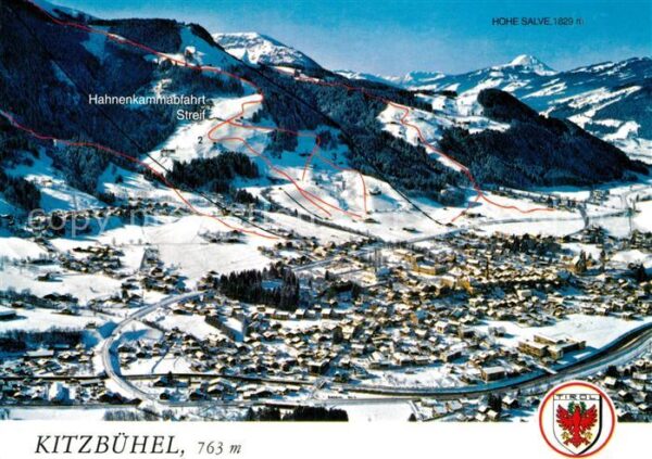 Kitzbuehel Tirol Wintersportplatz Hahnenkammabfahrt Stre