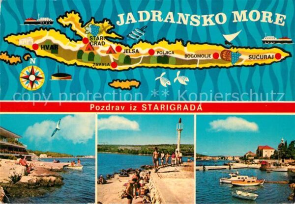 Starigrad Landkarte Strand Küste