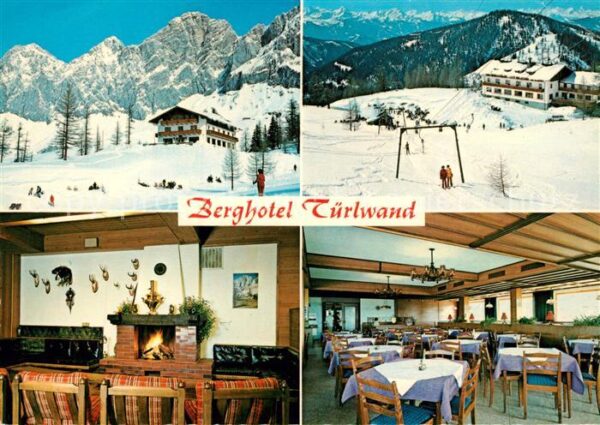 Ramsau Dachstein Steiermark Berghotel Türlwand Kamin Restaurant Win