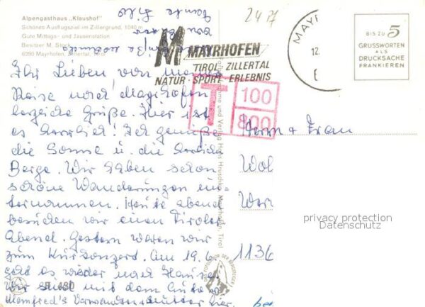 Mayrhofen Zillertal Alpengasthaus Klaushof im Zillergrund Z – Bild 2