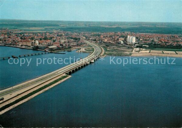 Nykobing F. Frederik IXs Brücke Fliegeraufnahme