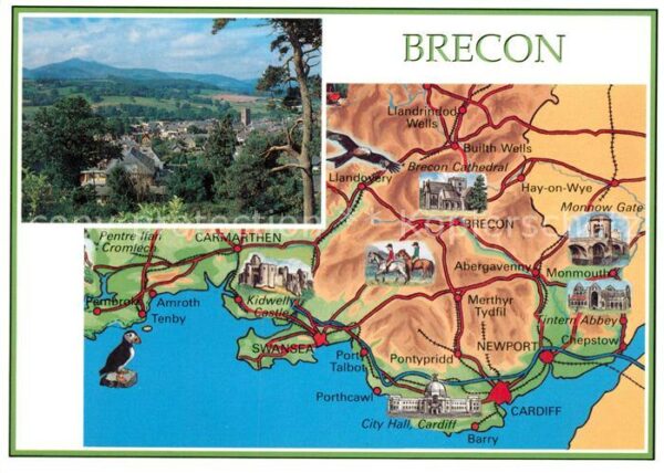 Brecon Panorama Landkarte