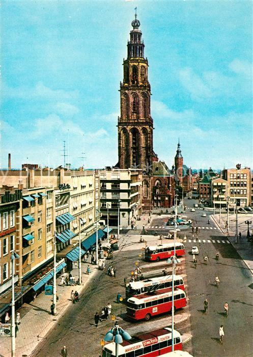 Groningen Grote Markt met Martinitoren